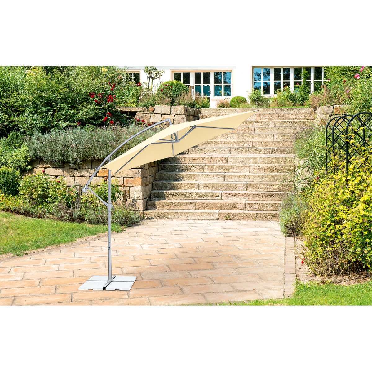 Haveson Ampelschirm Salerno 300 cm Natur Bild 2