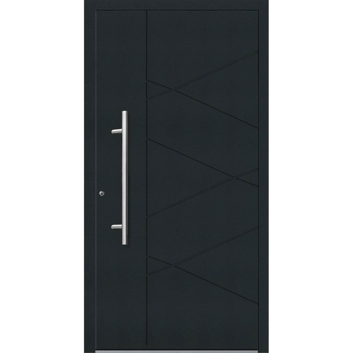 Aluminium Sicherheits-Haustür Foggia Exklusiv 75 mm anthrazit 100 x 210 cm Anschlag links inkl Griffset