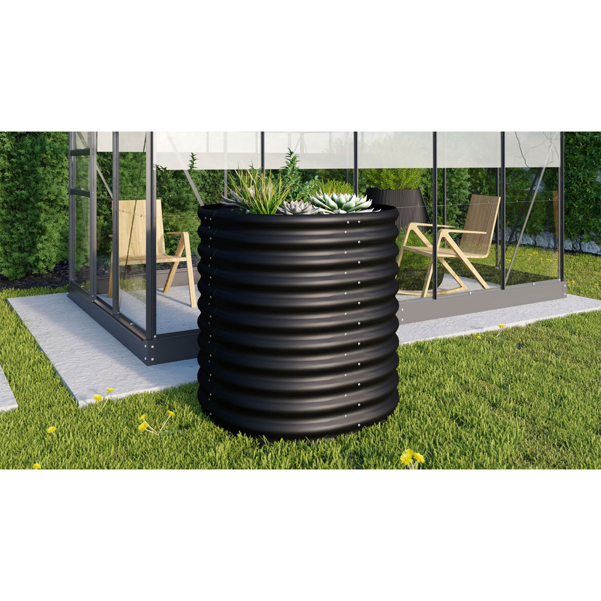 Vitavia Hochbeet Terra 858 rund schwarz