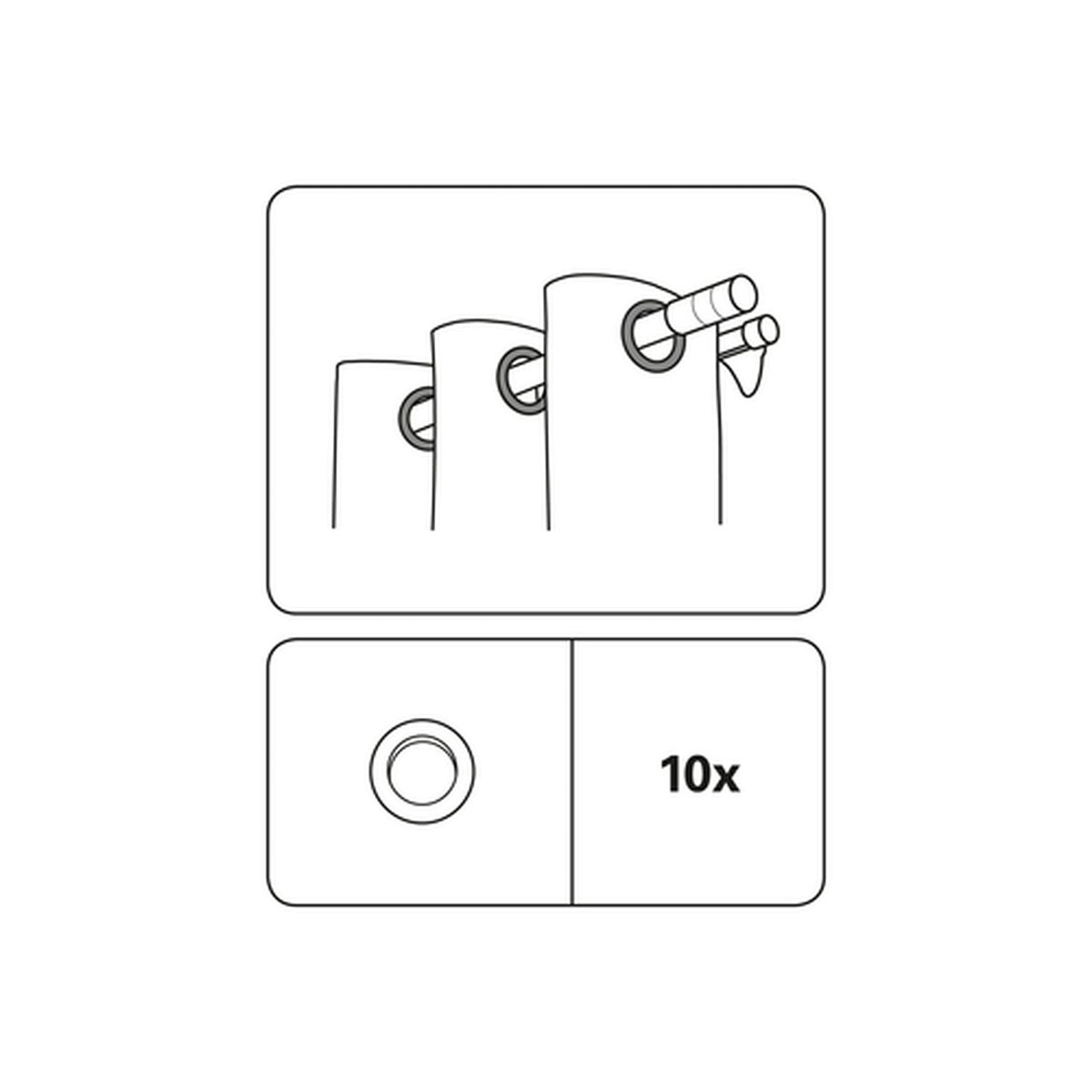 Gardinia Stoffösen klein silber-matt 4,6 / 2,8 cm Bild 2