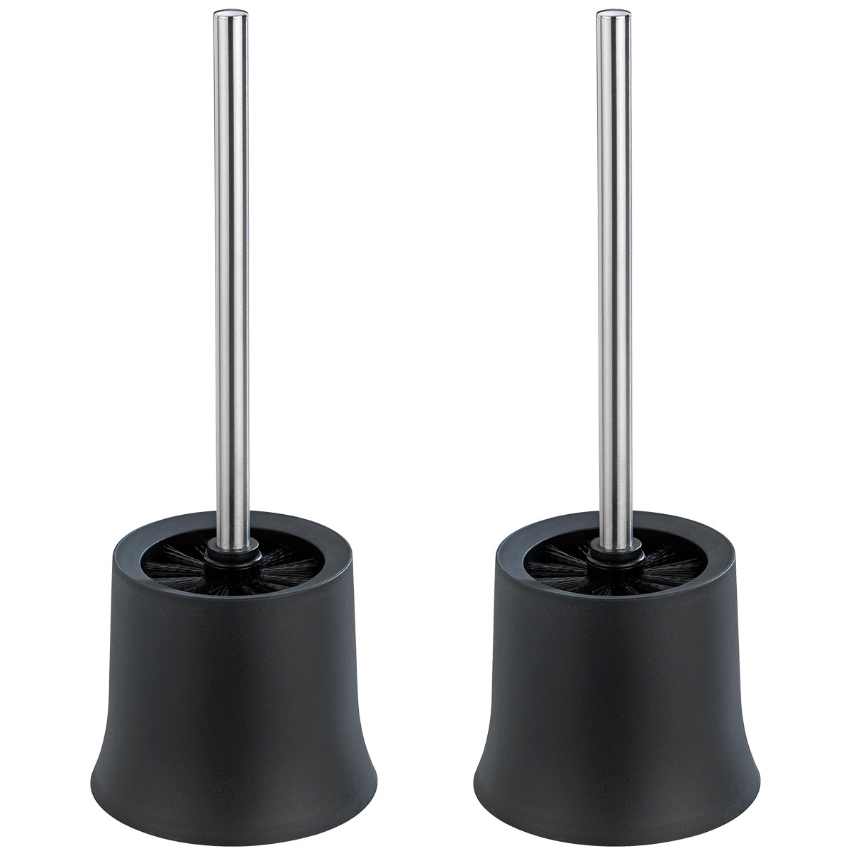 Wenko  WC-Garnitur Basic Schwarz 2er Set inklusive WC-Bürste