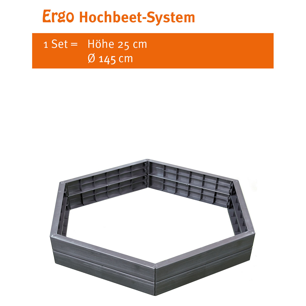 Garantia Hochbeet-System ERGO XL 6 Paneele inkl Verbinder wood
