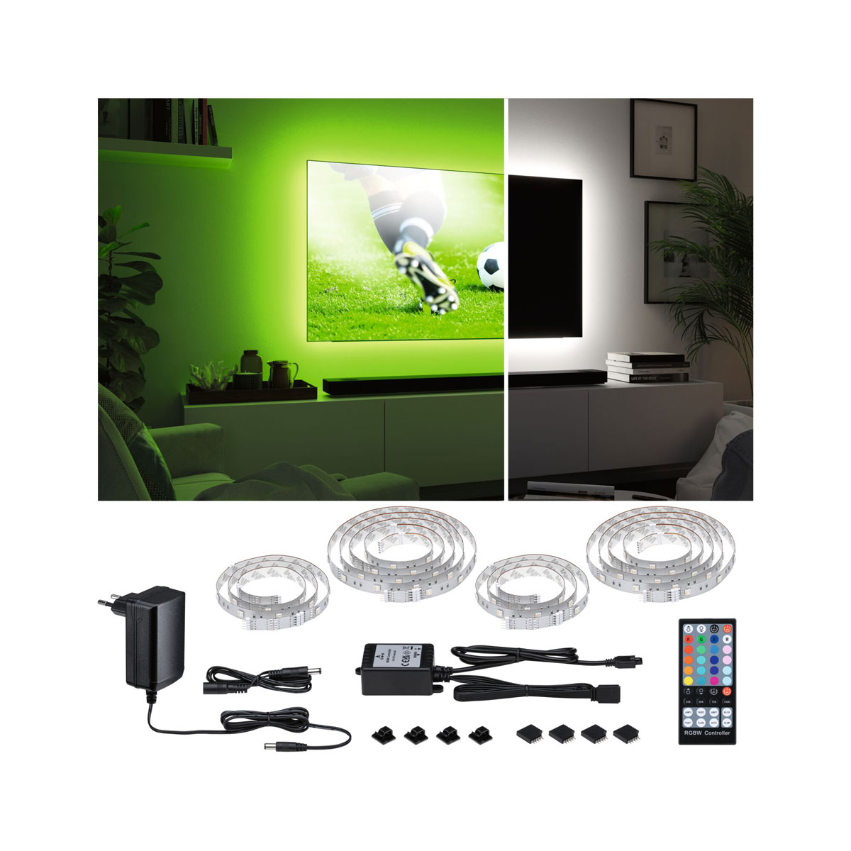 Paulmann LED-TV-Basisset MaxLED 250 65 Zoll 4,3 m 22 Watt inkl Farbwechselfunktion