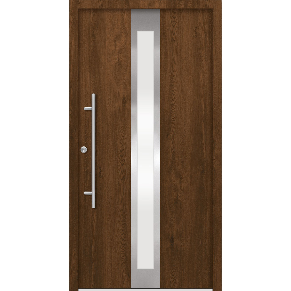 SplenDoor Premium-Haustür Passivedoor Stockholm energiesparend nussbaum 110 x 210 cm links