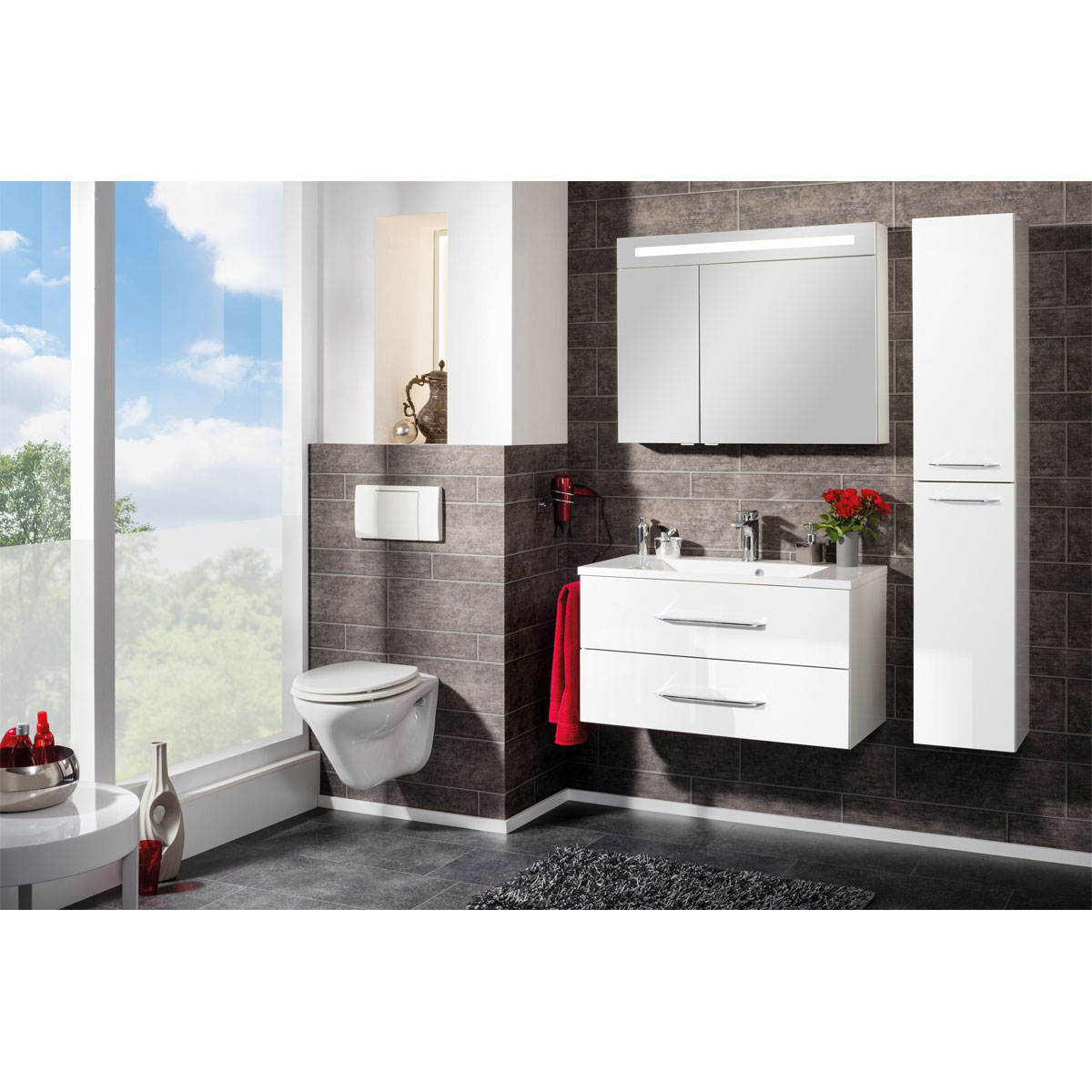 Fackelmann Hochschrank B.clever 30 x 159 x 32 cm weiß Bild 2