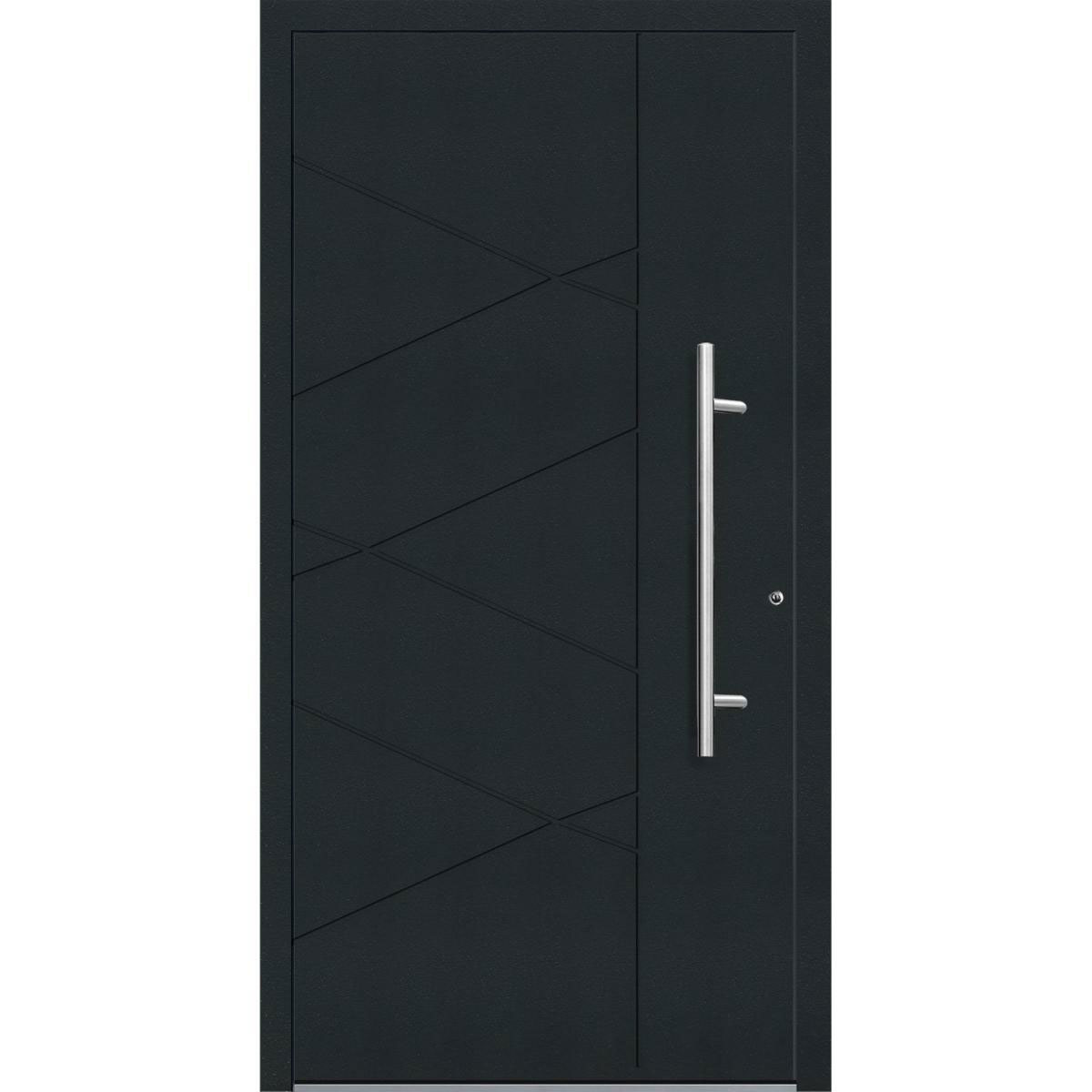 Aluminium Sicherheits-Haustür Foggia Exklusiv 75 mm anthrazit 100 x 210 cm Anschlag rechts inkl Griffset Bild 1