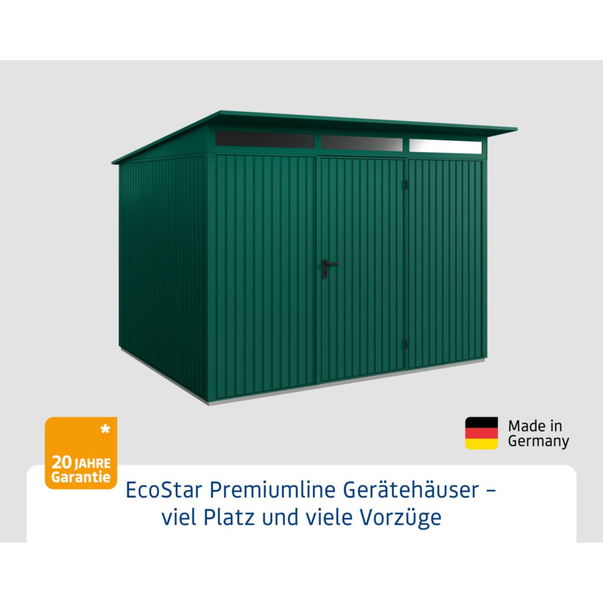 EcoStar  Gerätehaus Trend-PTyp 3RAL6005 1 flg Bild 2
