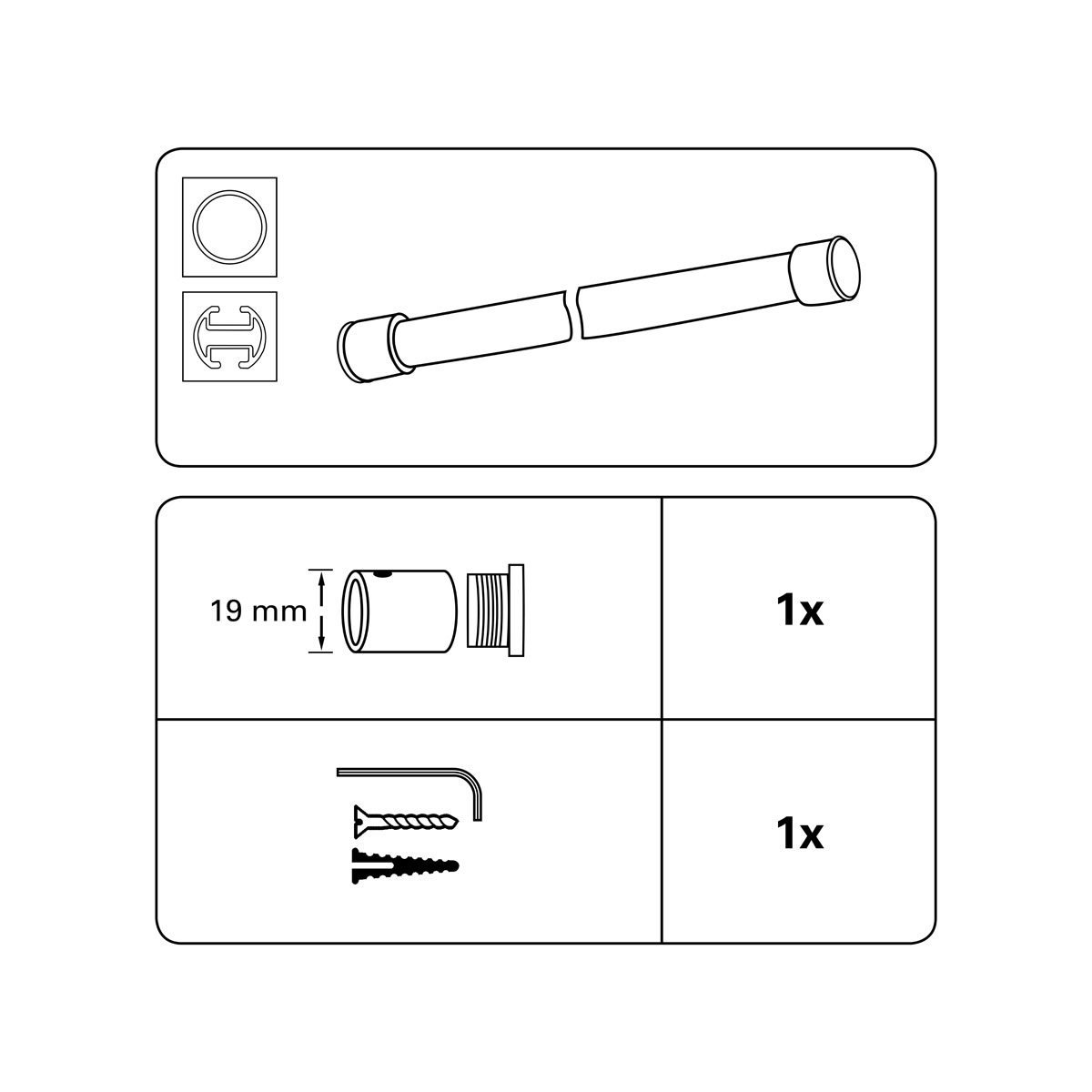 Gardinia Wandlager Kira Durchmesser 19 mm silber Bild 2