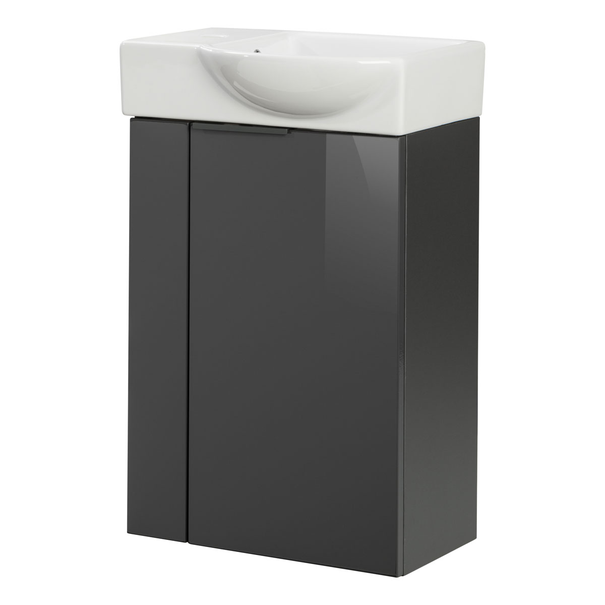 Fackelmann  Gäste-WC Waschtischunterschrank rechts SBC 440 x 600 x 243 mm anthrazit Bild 2
