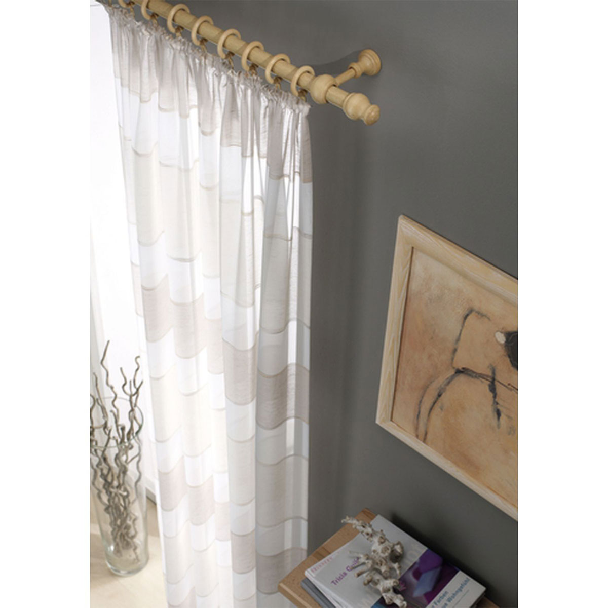 Gardinia Gardinenstange Lugano Classic Durchmesser 28 mm 120 cm Natur Bild 2