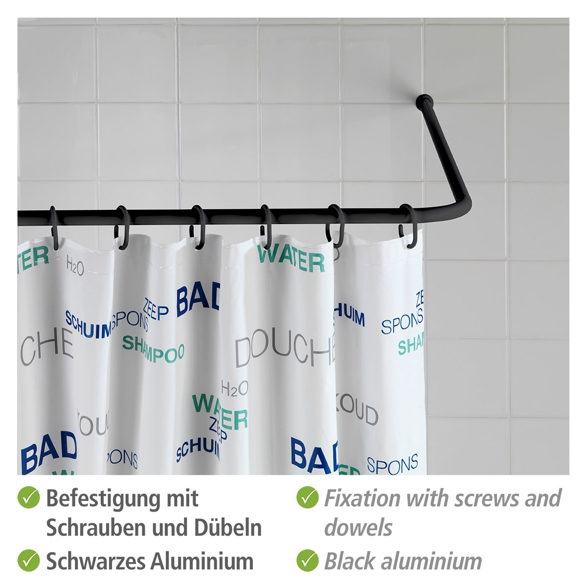 Wenko  Winkelstange Universal Schwarz 20 mm Bild 1