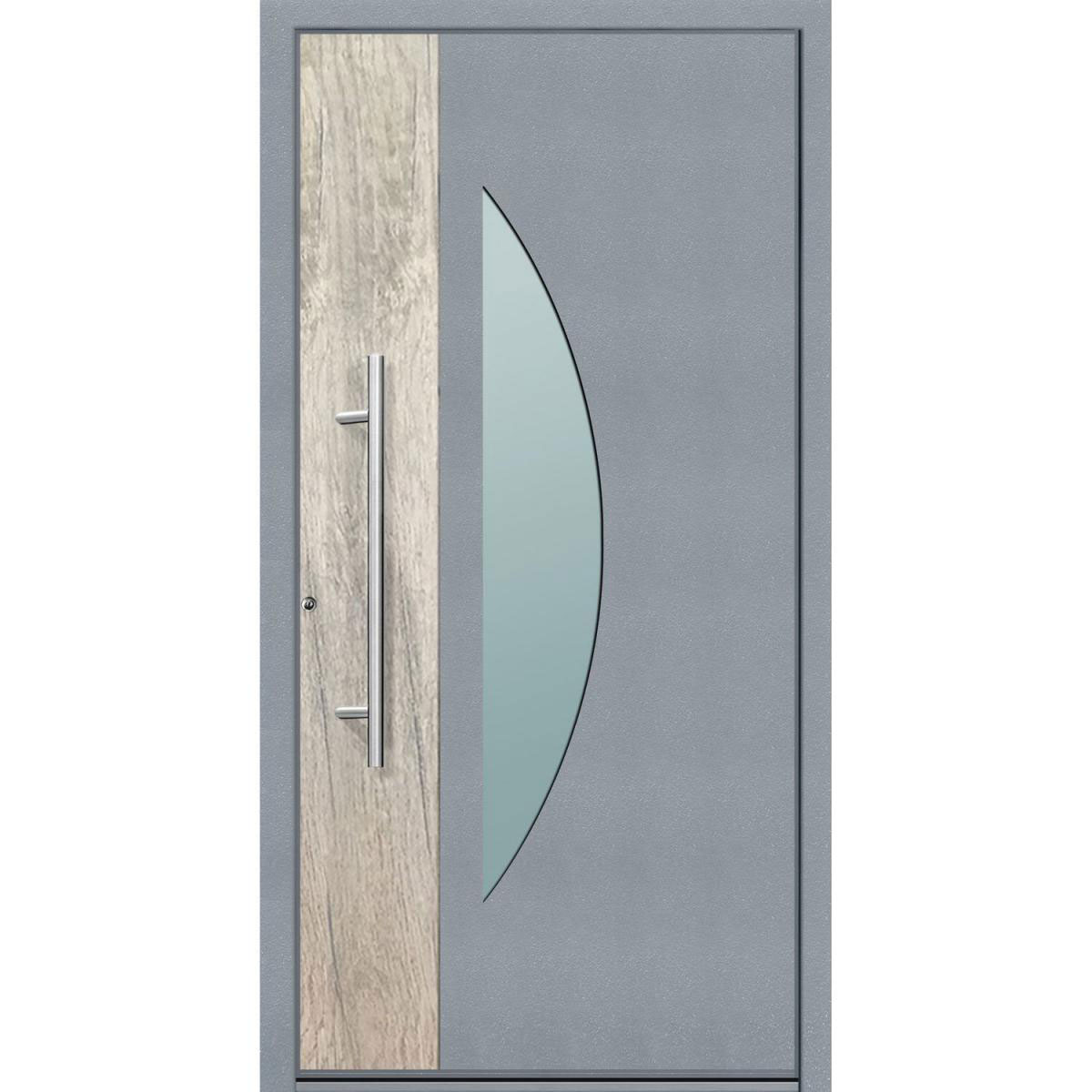 Aluminium Sicherheits-Haustür Modena Superior 60 mm grau 100 x 210 cm Anschlag links inkl Griffset