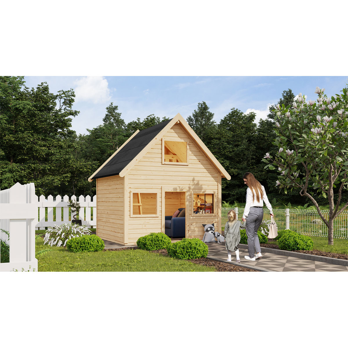 Spielhaus Kalle naturbelassen Bild 3