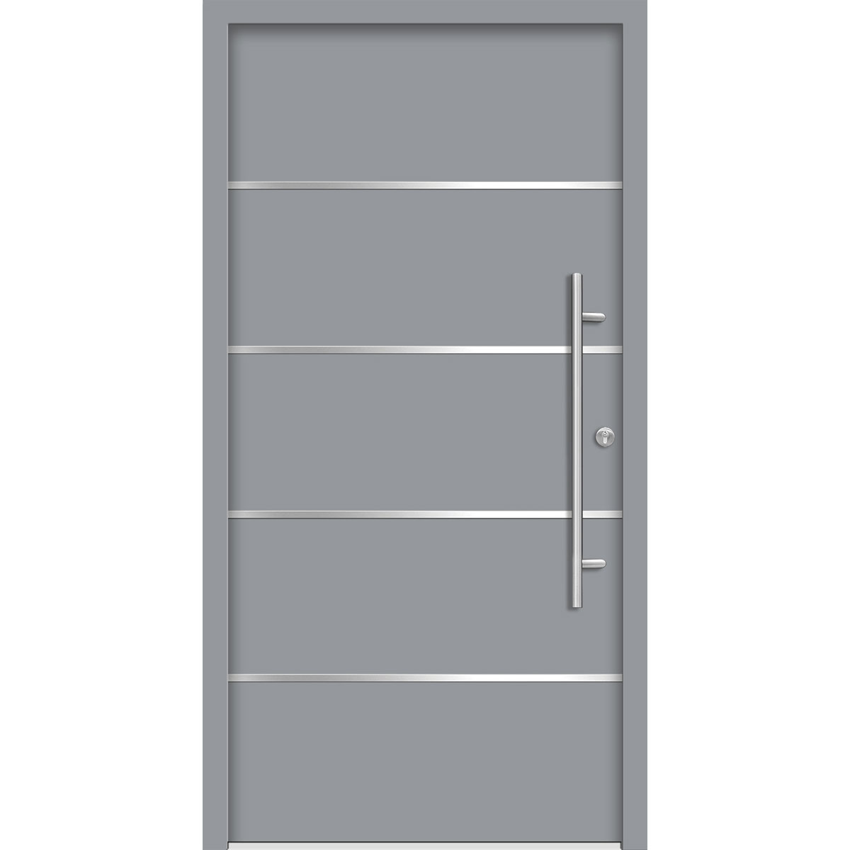 SplenDoor Premium-Haustür Passivedoor Visby energiesparend grau 110 x 210 cm rechts