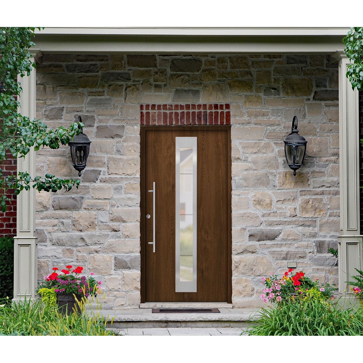 SplenDoor  Premium-Haustür Passivedoor Malmo RC2 energiesparend einbruchsicher nussbaum 110 x 210 cm links Bild 2