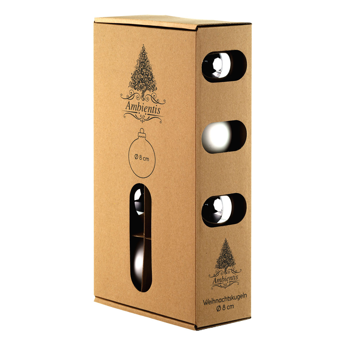 Ambientis Glaskugeln 8 cm silber weiß Mix Bild 2