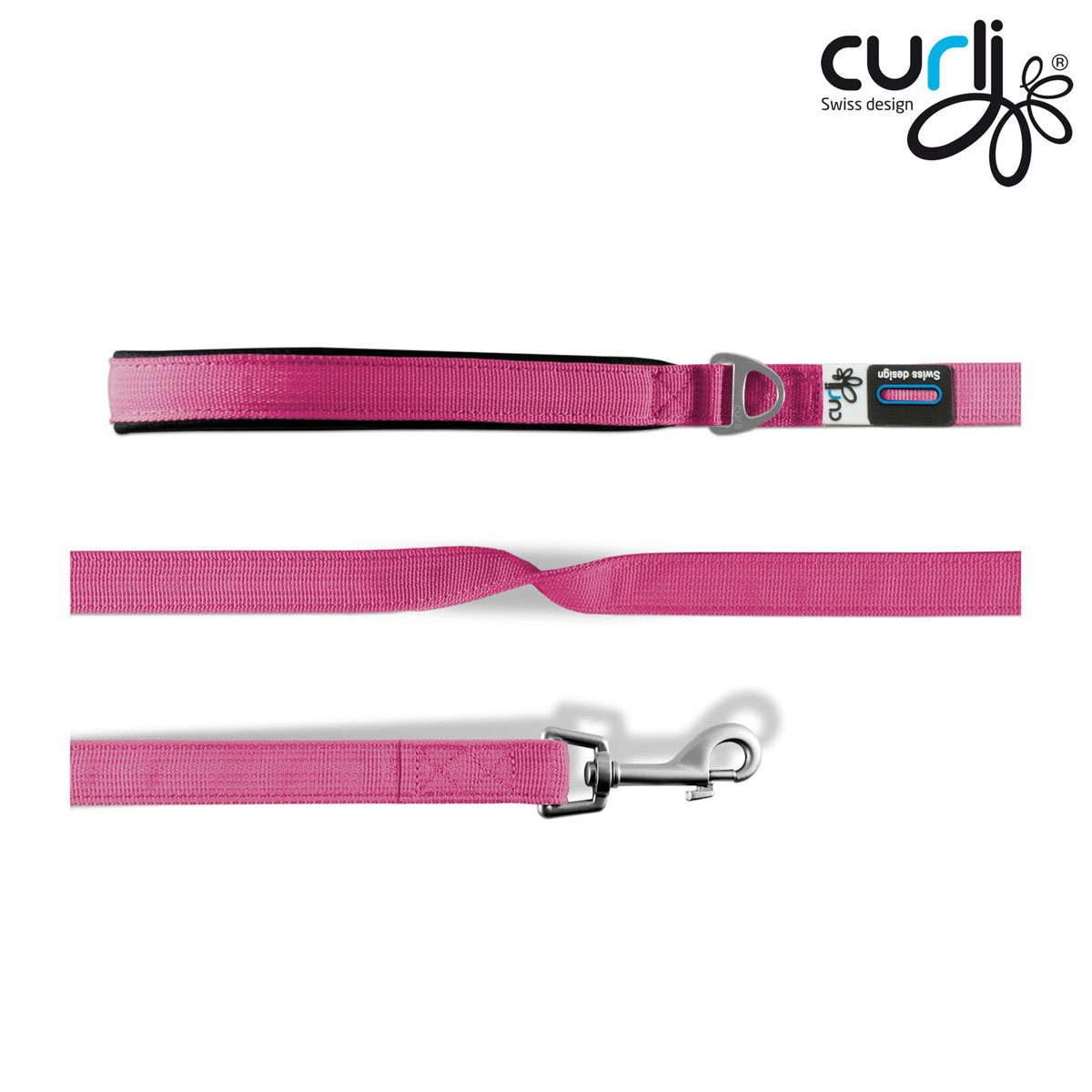 Curli  Basic Leine Nylon 140 x 2 cm Fuchsia