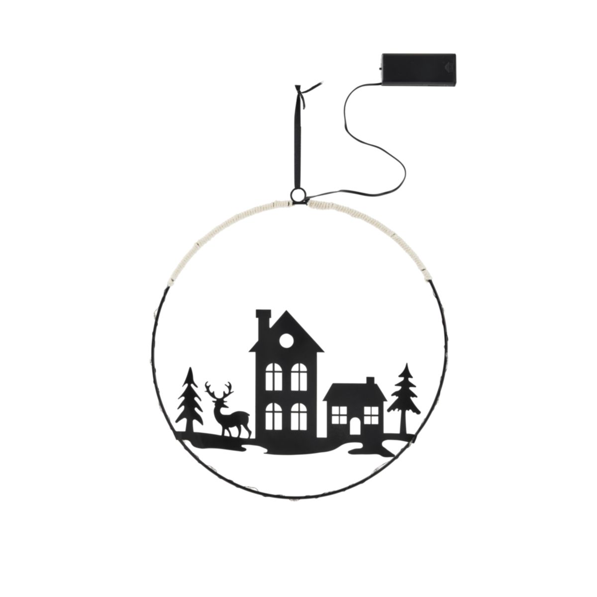 Hänge-Deko Metall rund 20 LED 30 cm 