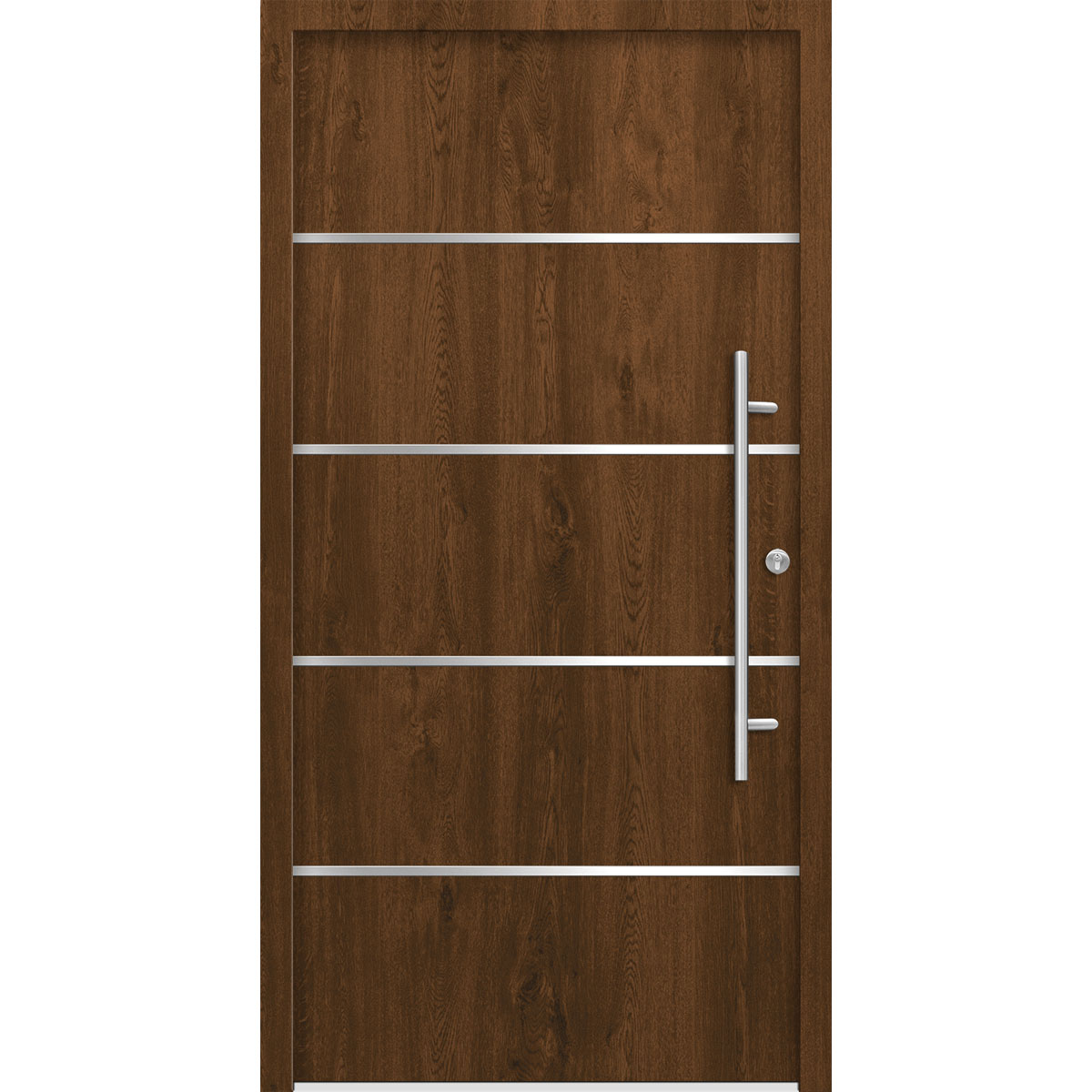 SplenDoor Premium-Haustür Passivedoor Visby RC2 energiesparend einbruchsicher nussbaum 100 x 200 cm rechts
