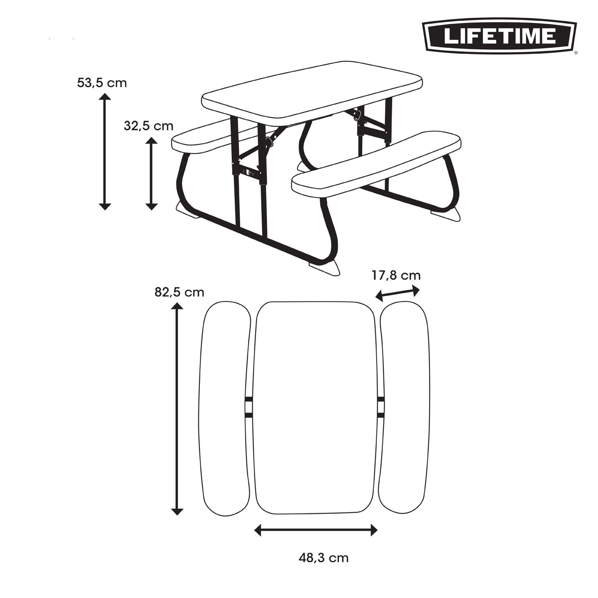 Lifetime Tisch für Kinder mit Klappfunktion 90x82,5x53,5cm Grün Bild 8