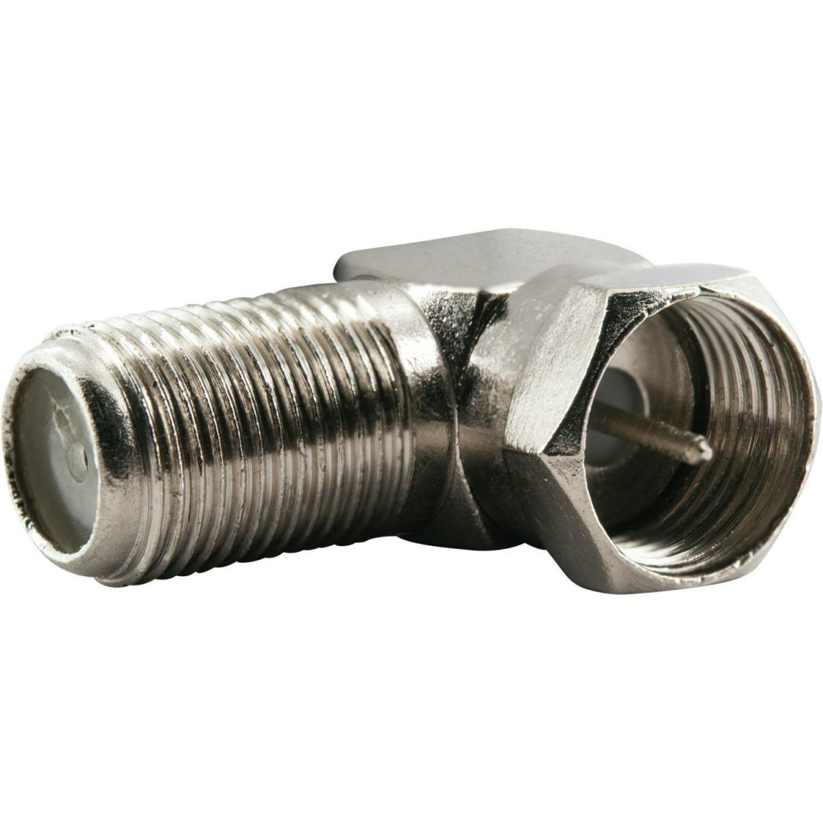 Schwaiger F-Winkeladapter für F-Stecker/F-Buchse 2 Stück silber