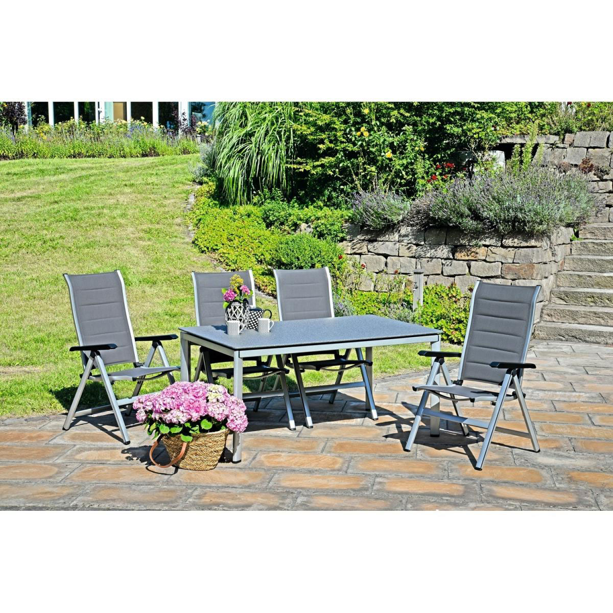 MWH Gartentisch Elemento silber 160 x 74 x 95 cm Bild 2