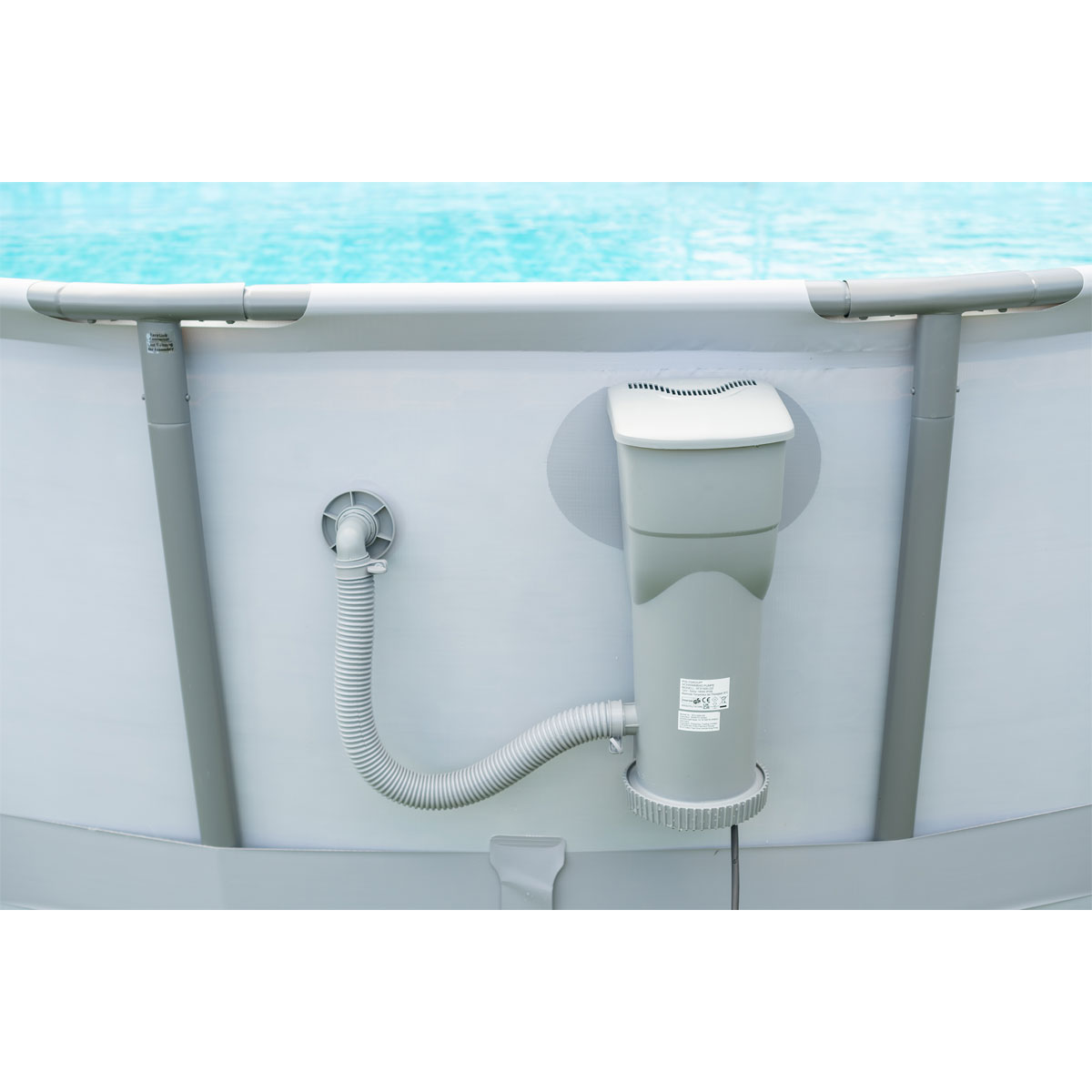 Summer Waves Elite Frame Pool 549x549x132cm Anthrazit Bild 8