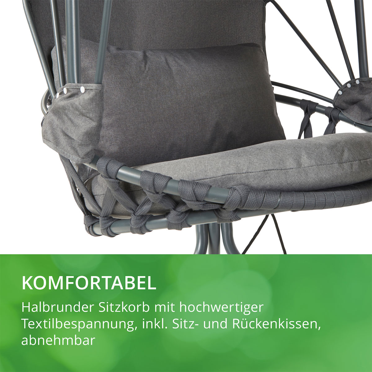 Leco Hängeschaukel mit gemütlichen Polstern und integriertem Sonnendach Bild 3