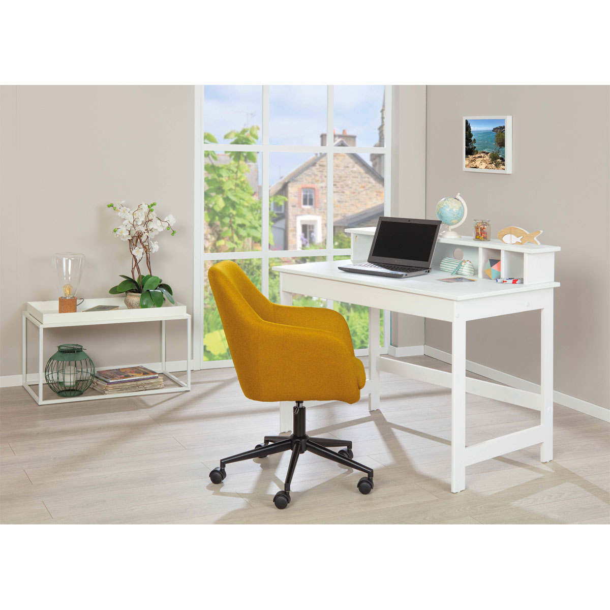 Inter Link Ergonomischer Schülerschreibtisch – Höhenverstellbar (55–78 Cm), Mit Schublade, Weiß/grau