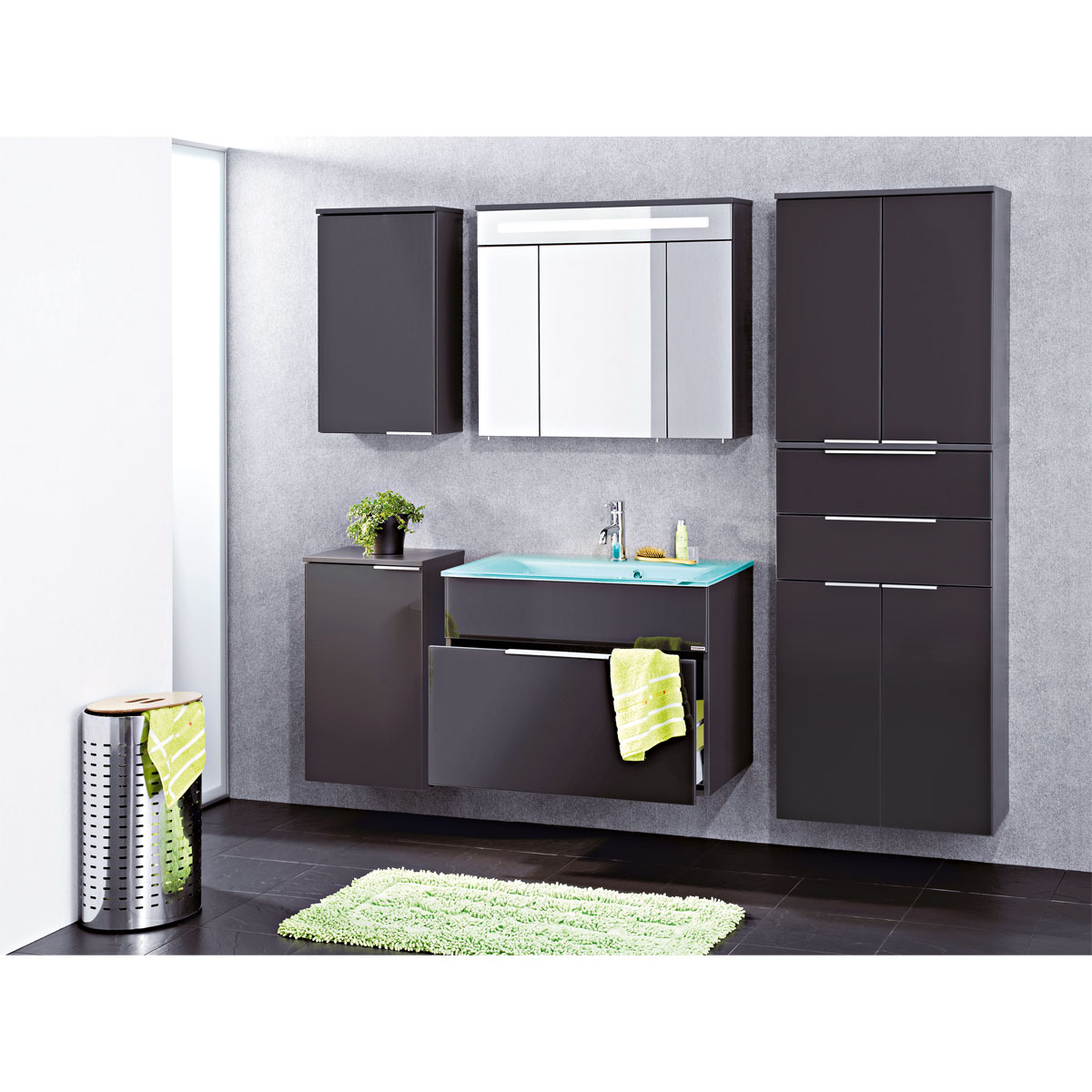 Fackelmann Glaswaschtisch Kara mintgrün 80 x 50 x 14 cm