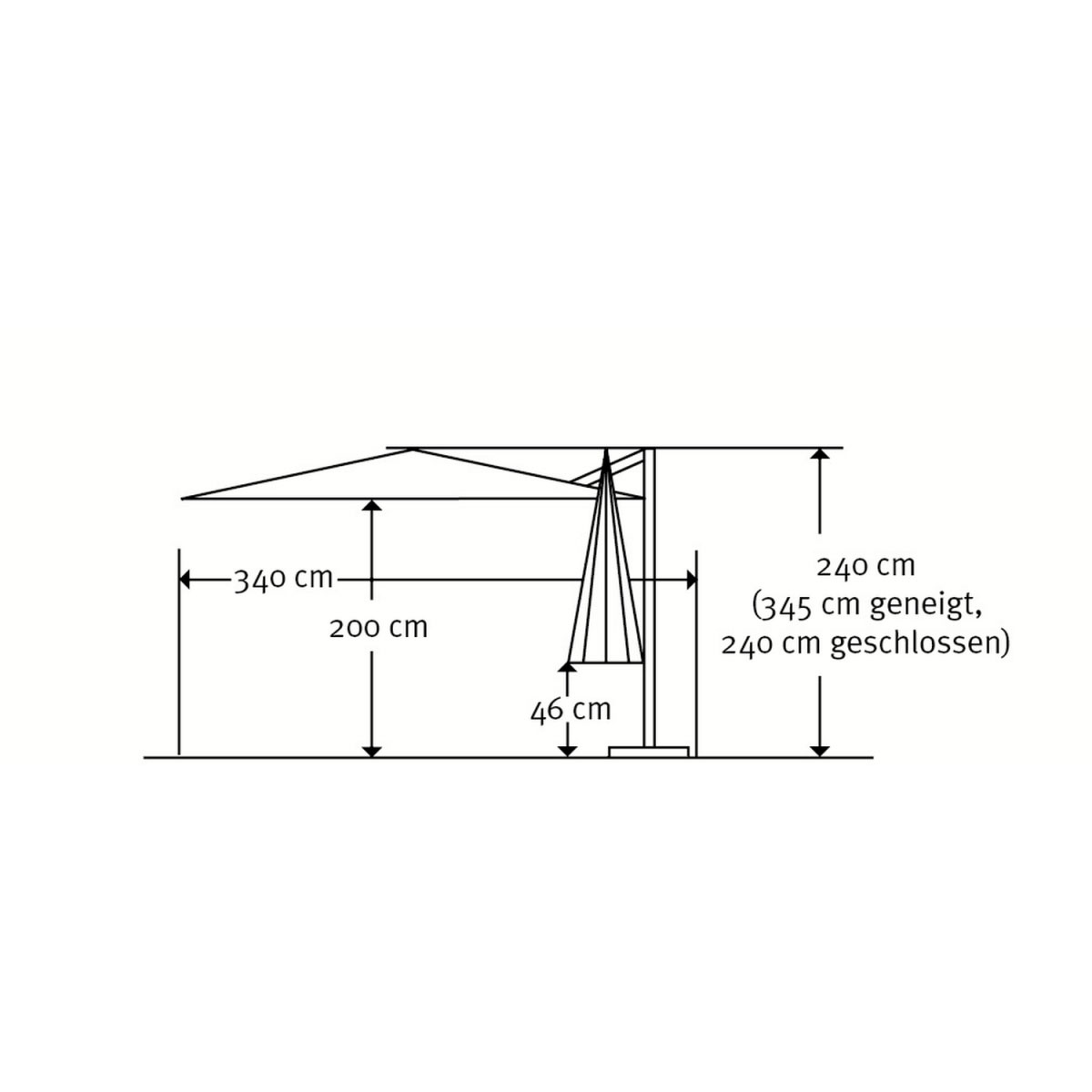 Schneider Schirme Sonnenschirm Rhodos Junior 270 x 270 cm Anthrazit Bild 10
