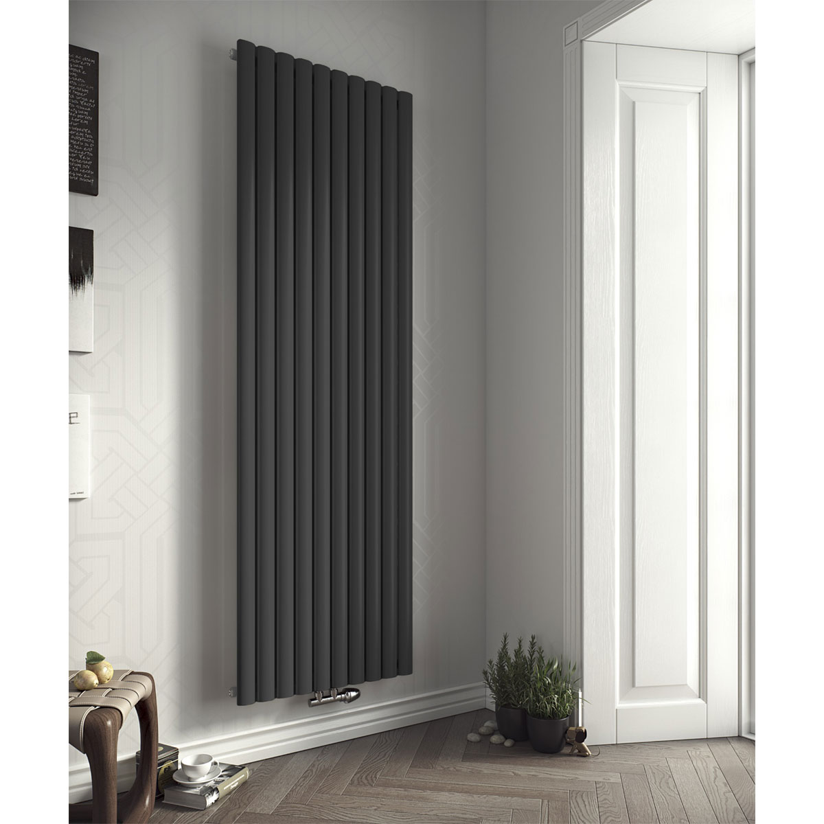 Ximax Raumheizkörper Fortuna 1800 x 236 mm 494 Watt Mittenanschluss Anthrazit