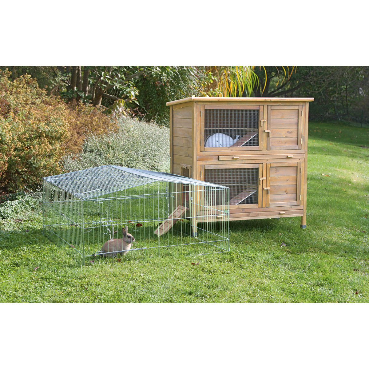 Kleintierstall Appartment Flat 115 x 118 x 61 cm natur Bild 6