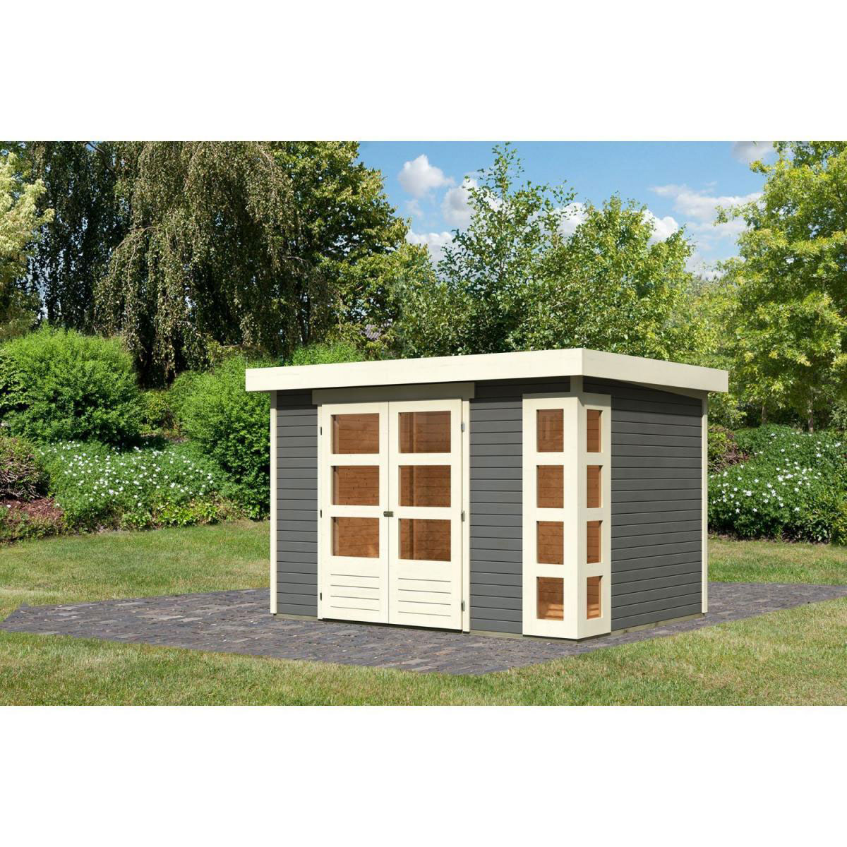 Karibu Gartenhaus Kerko 4 terragrau Bild 1