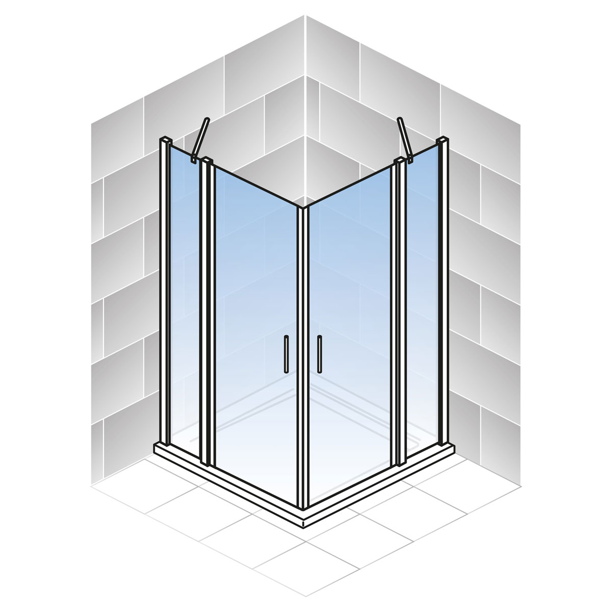 Schulte Eckeinstieg Alexa Style 2.0 inkl Duschwanne 90 x 90 cm Bild 4