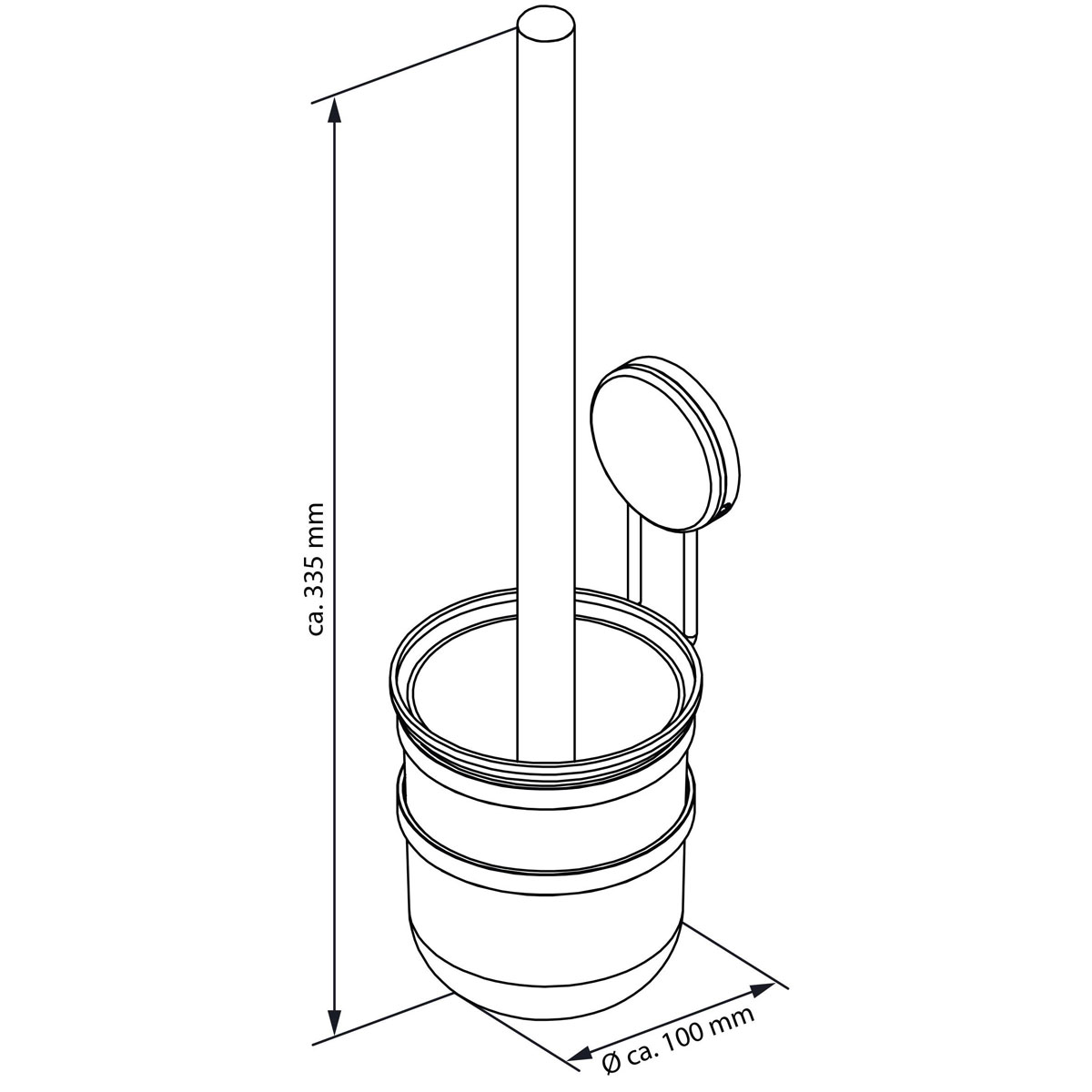 Schütte Wand-WC Bürstenhalter Chrom zum Kleben oder Schrauben Bild 8