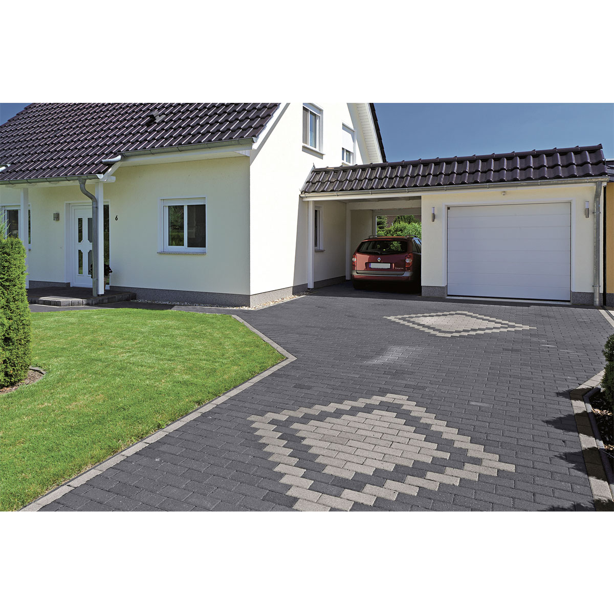 Lusit Rechteckpflaster mit Fase anthrazit 10 x 20 x 8 cm