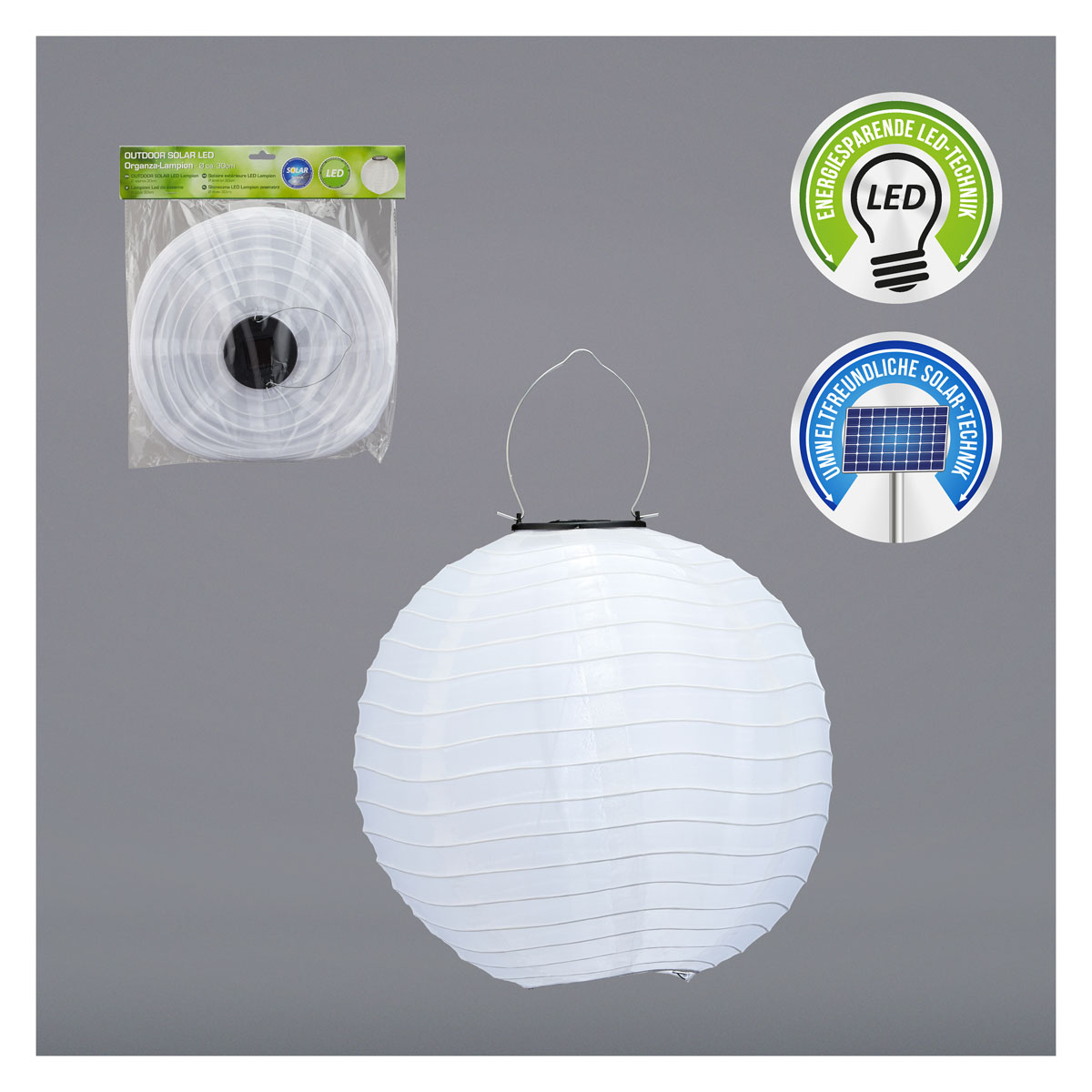LED-Solar-Lampion Outdoor weiß