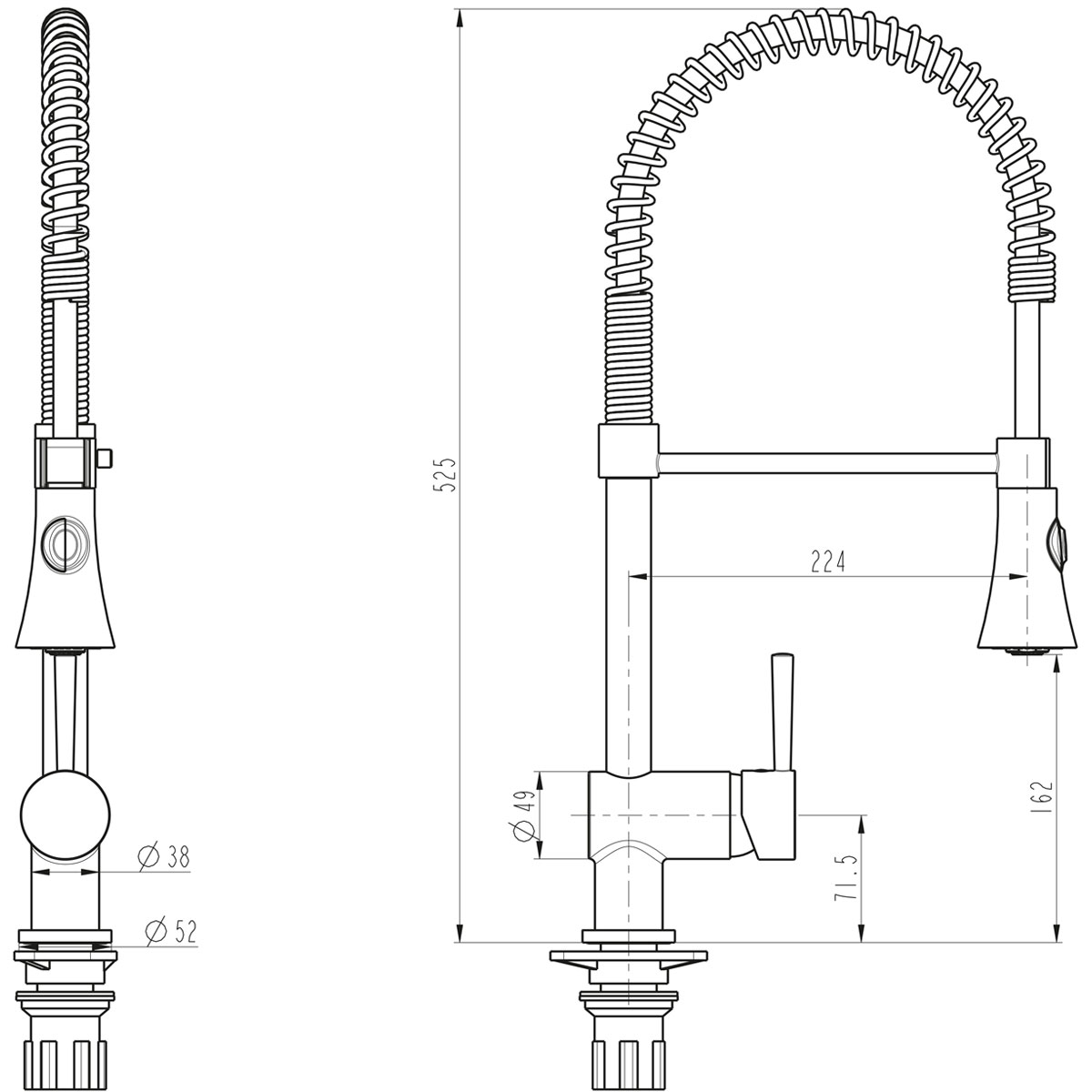 Spiralfeder-Spültischarmatur Cornwall Niederdruck Edelstahloptik Bild 2