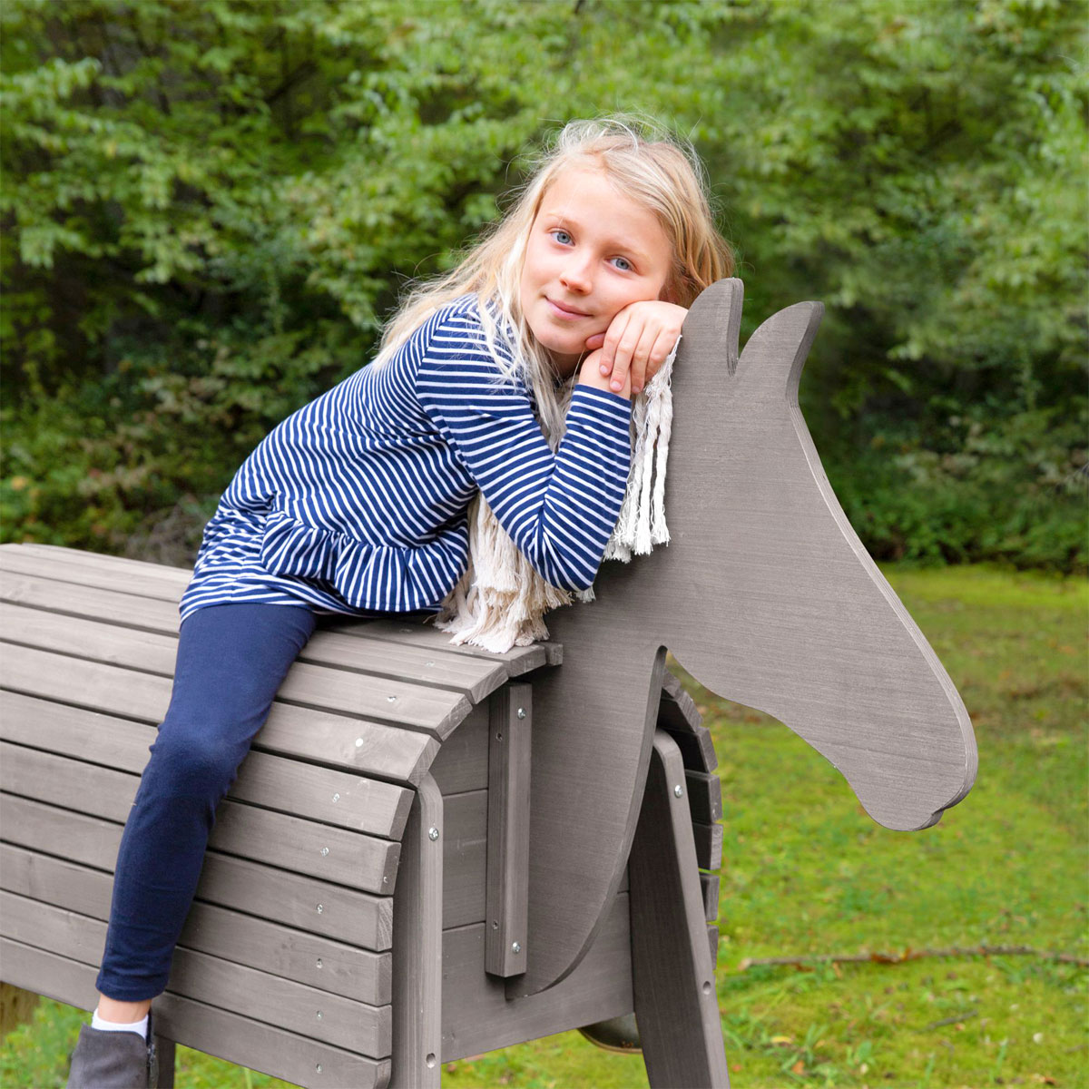 Spielpferd grau 64 x 123 x 151 cm Bild 4