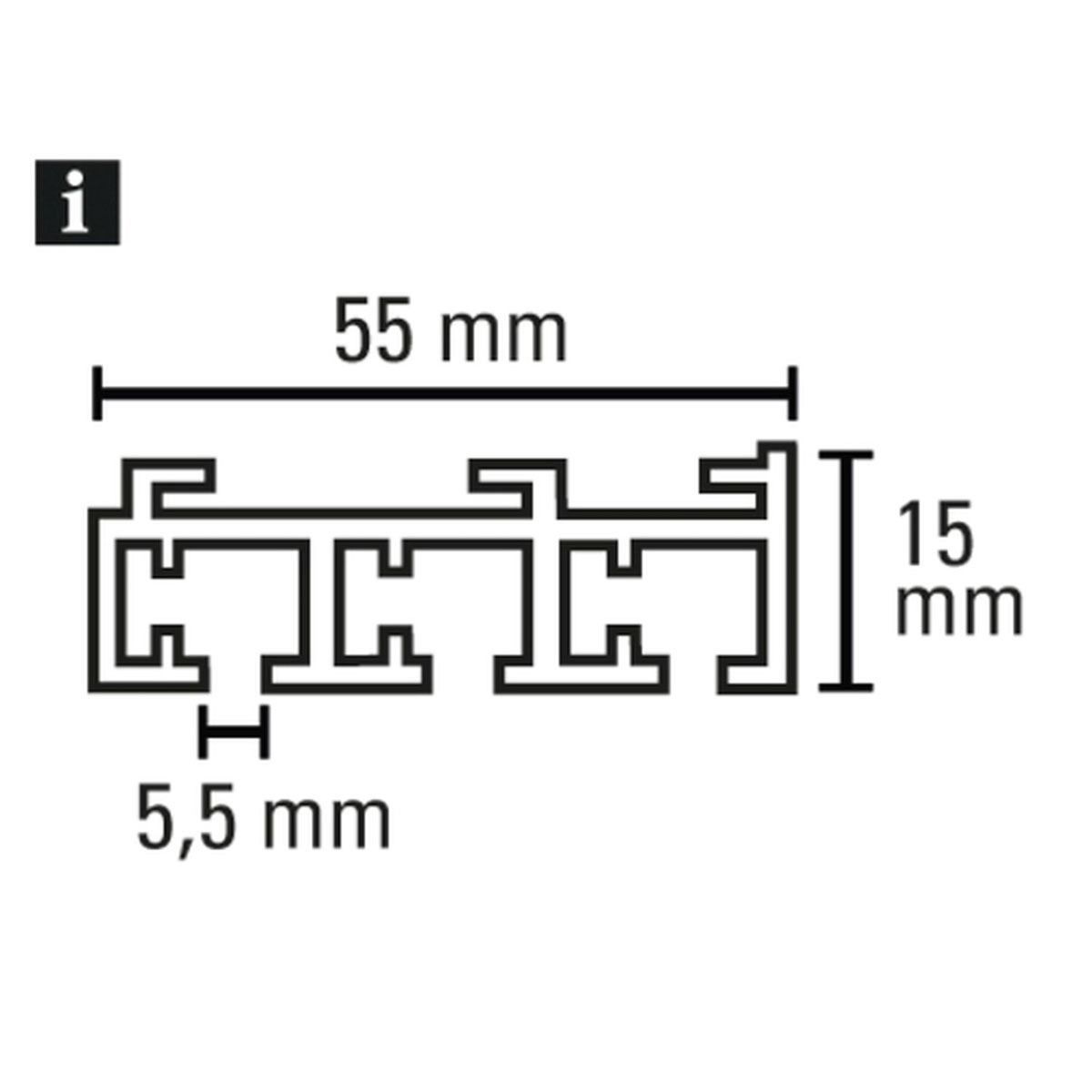Gardinia Flächenvorhangschiene 3-läufig 160 cm weiß Bild 2