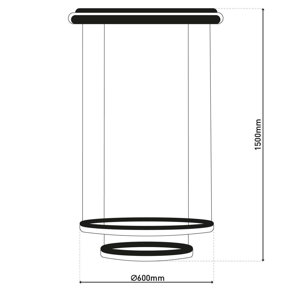 näve LED-Pendelleuchte Circulo schwarz dimmbar Bild 8