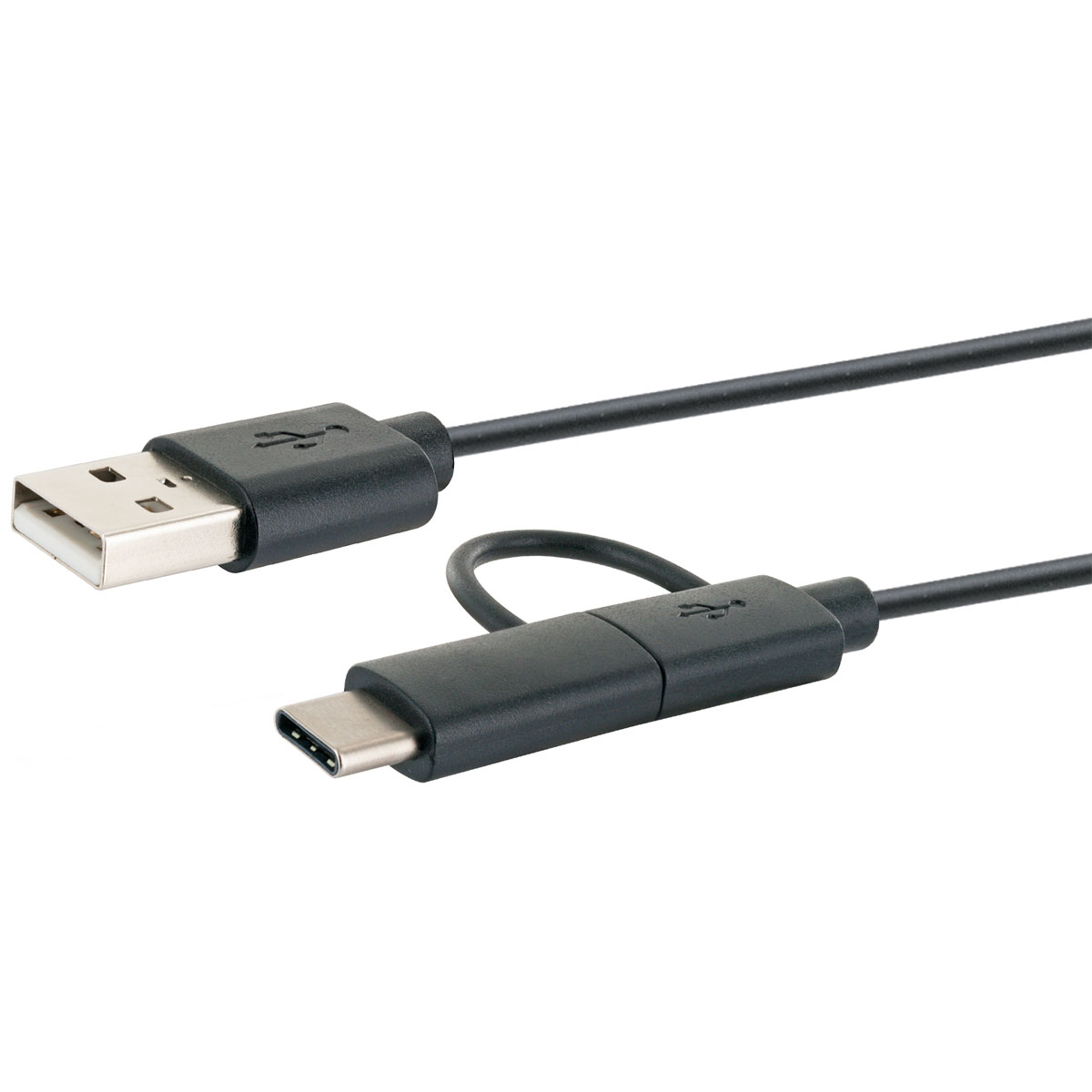 Schwaiger USB-3.1-A-Kabel mit C-Stecker/2.0 Micro1m schwarz Bild 3