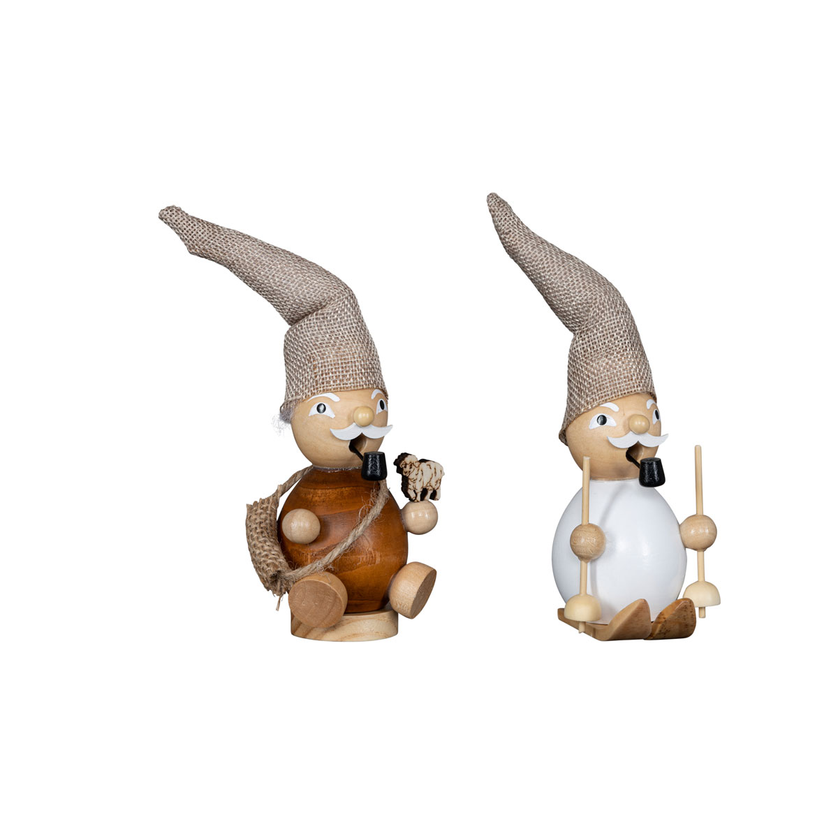 Räucher-Wichtel mit Mütze natur