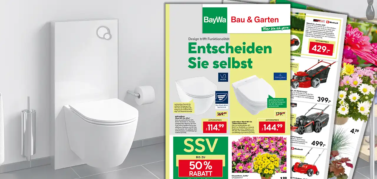 Grünes BayWa-Prospekt der Woche mit Fokus auf Sanitär