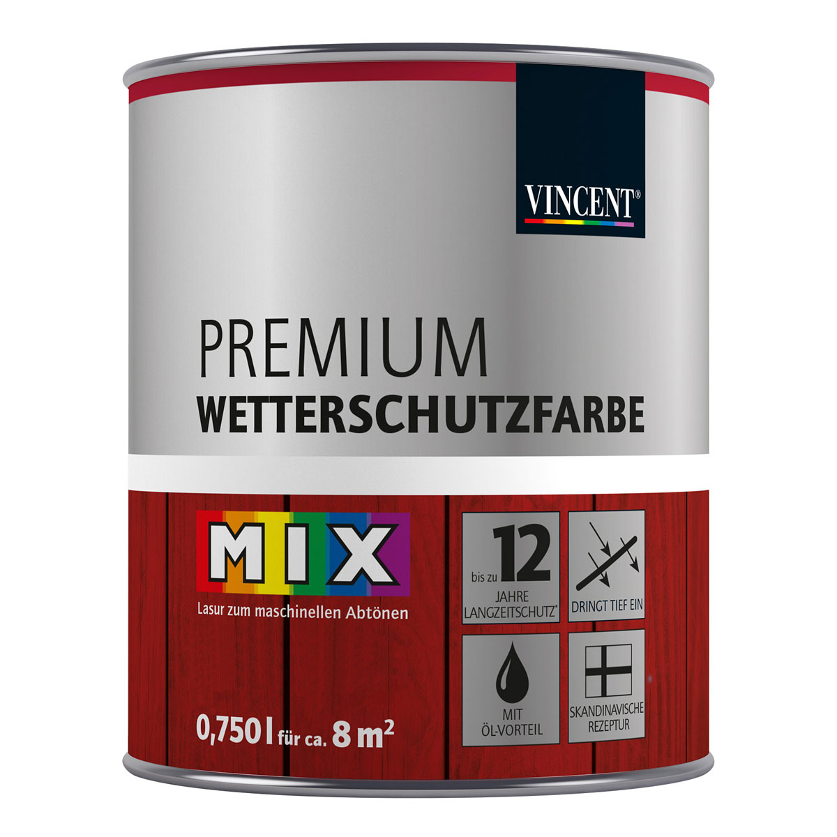 Vincent Holzschutz Premium Wetterschutzfarbe MIX IT! 0,75 l