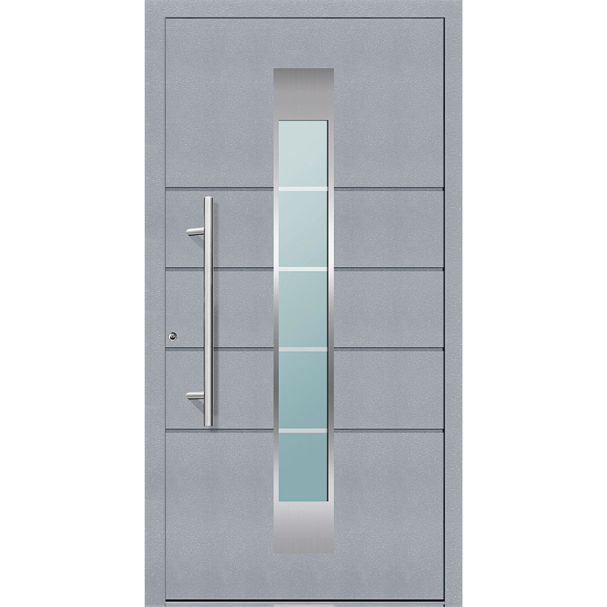 Aluminium-Sicherheitshaustür Turin/Venedig grau