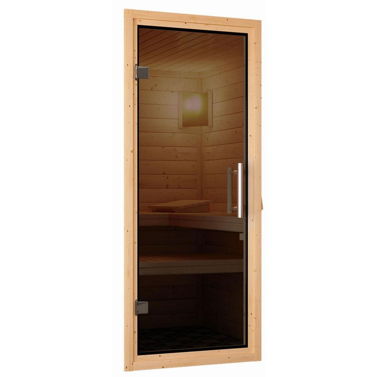 Karibu Sahib 2 Eckeinstieg 9 kW Ofen externe Strg ohne Kranz Tür graphit Bild 6
