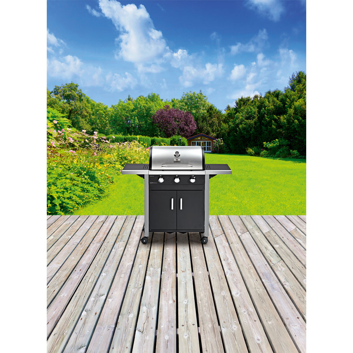 Rothmann Gasgrillwagen Ottawa 3 Brenner je 3,2 kW gusseisernes Grillrost Bild 4