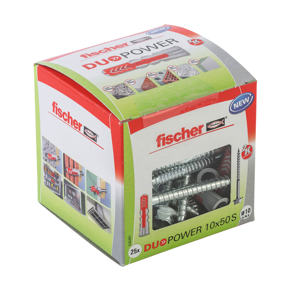 Fischer Dübel DuoPower 10 x 50 mm mit Sicherheitsschraube 25 Stück